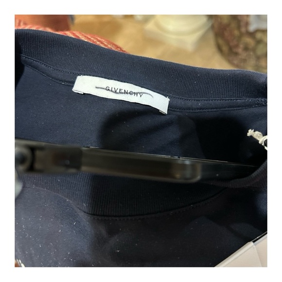 GIVENCHY cotton jersey navy embroidered T-shirt size small made in Italy - Picture 5 of 6